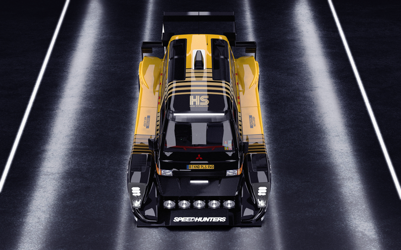 Illustration for article titled This V10 Mitsubishi Delica Was Inspired by VHS Tapes and Lives Inside Your Dreams